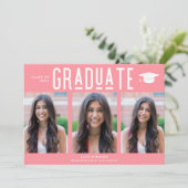 Carte Graduate Pink 3 Photo Lycée Graduate (Debout devant)
