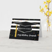 Carte Graduate School avec Casquette noir blanc (Fleur jaune)
