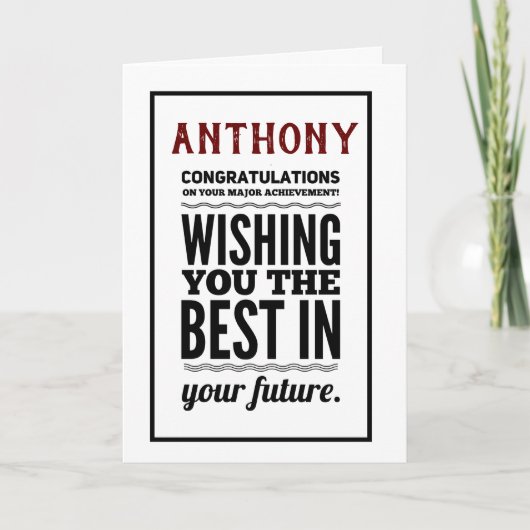Carte Graduate Souhaitez Meilleures Félicitations (Devant)