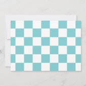 Carte Graduate Turquoise Checkerboard 3 Photo Graduation (Dos)