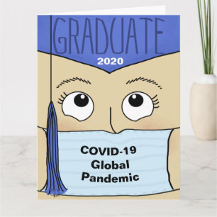Carte Graduation 2020 pendant la COVID-19 Female Grad Bi