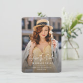 Carte Graduation 2025 Photo Enregistrer la date Annonce (Debout devant)