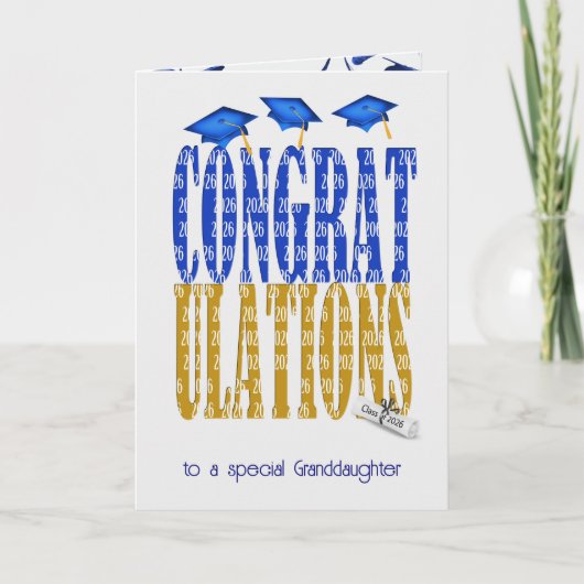 Carte Graduation 2025 pour petite-fille (Devant)
