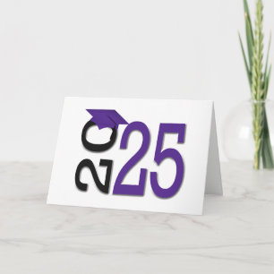 Carte Graduation 2025 violet et noir