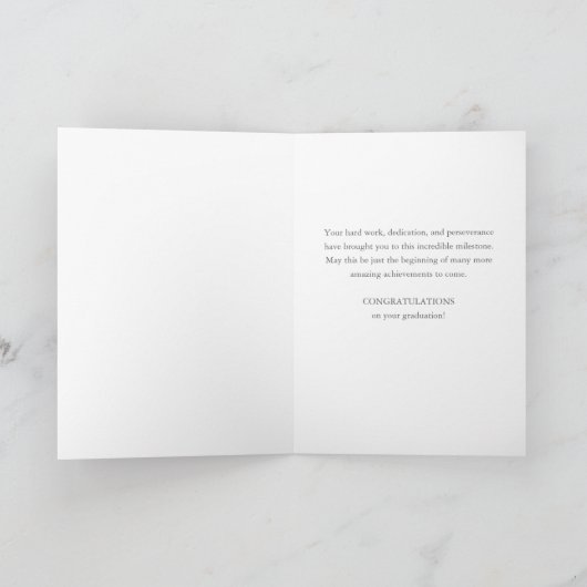 Carte Graduation 20xx Félicitations manuscrites avec Cas (Intérieur)