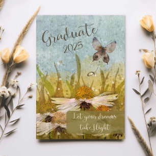 Carte Graduation 20xx Félicitations Papillon & Fleur