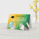 Carte Graduation à l'école primaire, ballons (Fleur jaune)