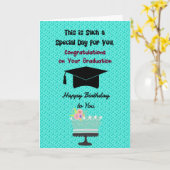 Carte Graduation & Anniversaire Même jour pour les fille (Fleur jaune)