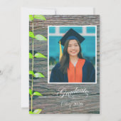 Carte Graduation Announcement College, Rustic Card (Dos)