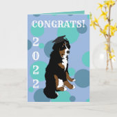 Carte Graduation Bernese Mountain Dog (Fleur jaune)
