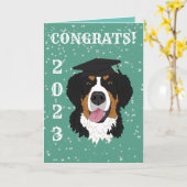 Carte Graduation Bernese Mountain Dog (Fleur jaune)