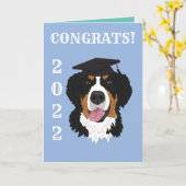Carte Graduation Bernese Mountain Dog (Fleur jaune)