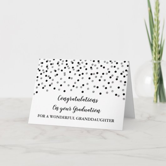 Carte Graduation Black Silver Grandgirl (Devant)