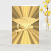 Carte Graduation Card-Gold (Fleur jaune)