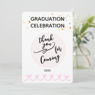 Carte Graduation Celebration Thank You for Coming Favor 