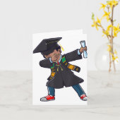 Carte Graduation Cl De 2025 Dabbing Boy Black Graduate D (Fleur jaune)