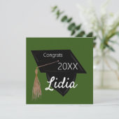 Carte Graduation College Highschool Casquette Gown Card (Debout devant)