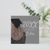 Carte Graduation College Lycée Girl Graduate (Debout devant)