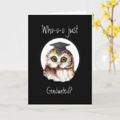 Carte Graduation Cute Wise Owl (Fleur jaune)