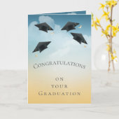 Carte Graduation de Caps (Fleur jaune)