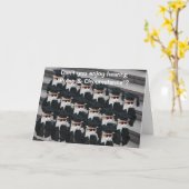 Carte Graduation de chats sur mesure/amusant (Fleur jaune)