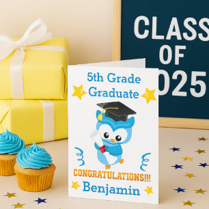 Carte Graduation de la 5e année de la Chouette bleue Con