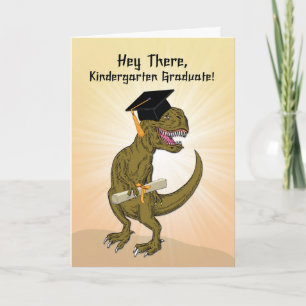 Carte Graduation de la maternelle T-Rex Dinosaur