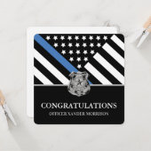 Carte Graduation de la police Ligne bleue Police (Devant/Arrière en situation)