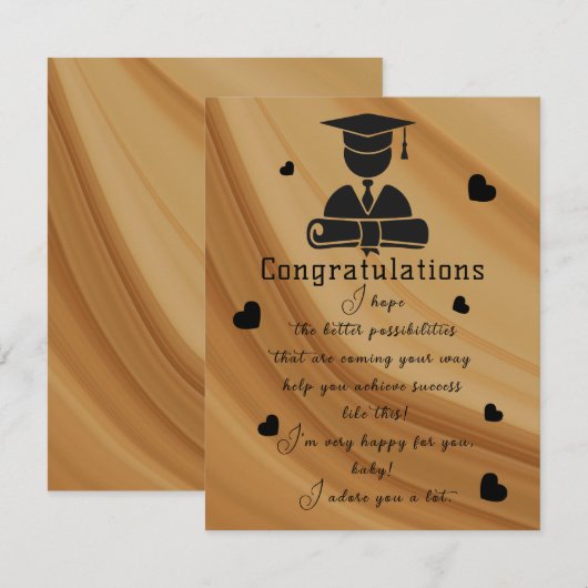 Carte Graduation de l'ami garçon (Devant / Derrière)