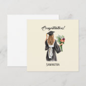 Carte Graduation de l'aquarelle personnalisée (12) (Devant / Derrière)