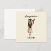 Carte Graduation de l'aquarelle personnalisée (2) (Devant / Derrière)