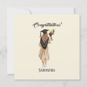 Carte Graduation de l'aquarelle personnalisée (2) (Devant)