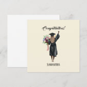 Carte Graduation de l'aquarelle personnalisée (7) (Devant / Derrière)