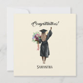 Carte Graduation de l'aquarelle personnalisée (7) (Devant)