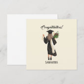 Carte Graduation de l'aquarelle personnalisée (9) (Devant / Derrière)