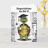 Carte Graduation de tortue personnalisée (Fleur jaune)