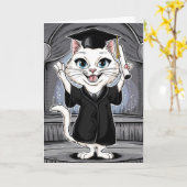 Carte Graduation en chats personnalisée (Fleur jaune)