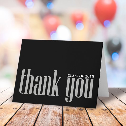 Carte Graduation en noir et blanc simple