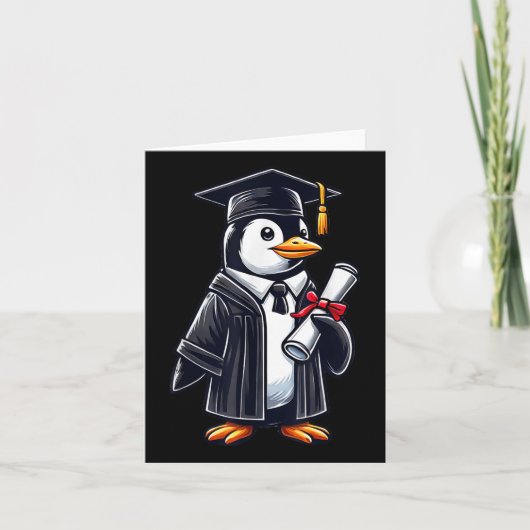 Carte Graduation en pingouin mignon (Devant)