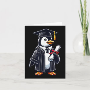 Carte Graduation en pingouin mignon
