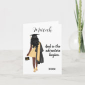 Carte Graduation Fille Noire Congrats Moderne Grad (Devant)