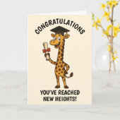 Carte Graduation Giraffe personnalisée (Fleur jaune)