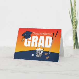 Carte Graduation Golf Athlète Félicitations Casquette di
