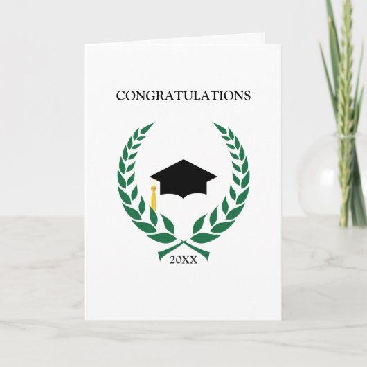 Carte Graduation Green Laurel (Devant)