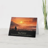 Carte Graduation Inspirational with Graduate on a Hill  (Devant)