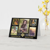 Carte Graduation Lycée Grade Photo Collage (Fleur jaune)