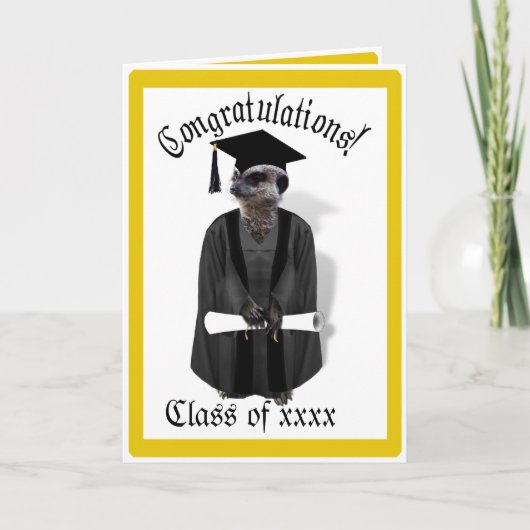 Carte Graduation Meerkat Graduate Gold (Devant)