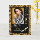 Carte Graduation Merci Cheetah Imprimer 2025 Photo (Fleur jaune)