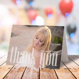 Carte Graduation Merci simple photo