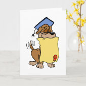 Carte Graduation mignonne Chien Chien Chien Chien Garde  (Fleur jaune)
